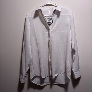 Moving Sale! Cream Satin Button Down Blouse